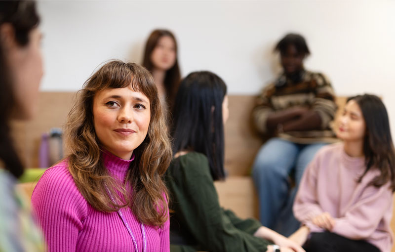 A group of students hanging out together